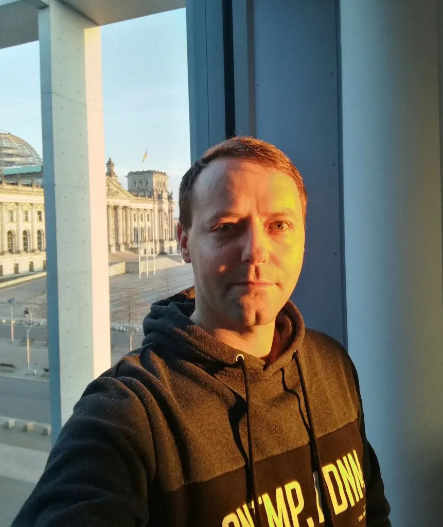 View over Berlin from the Bundestag building during a software project